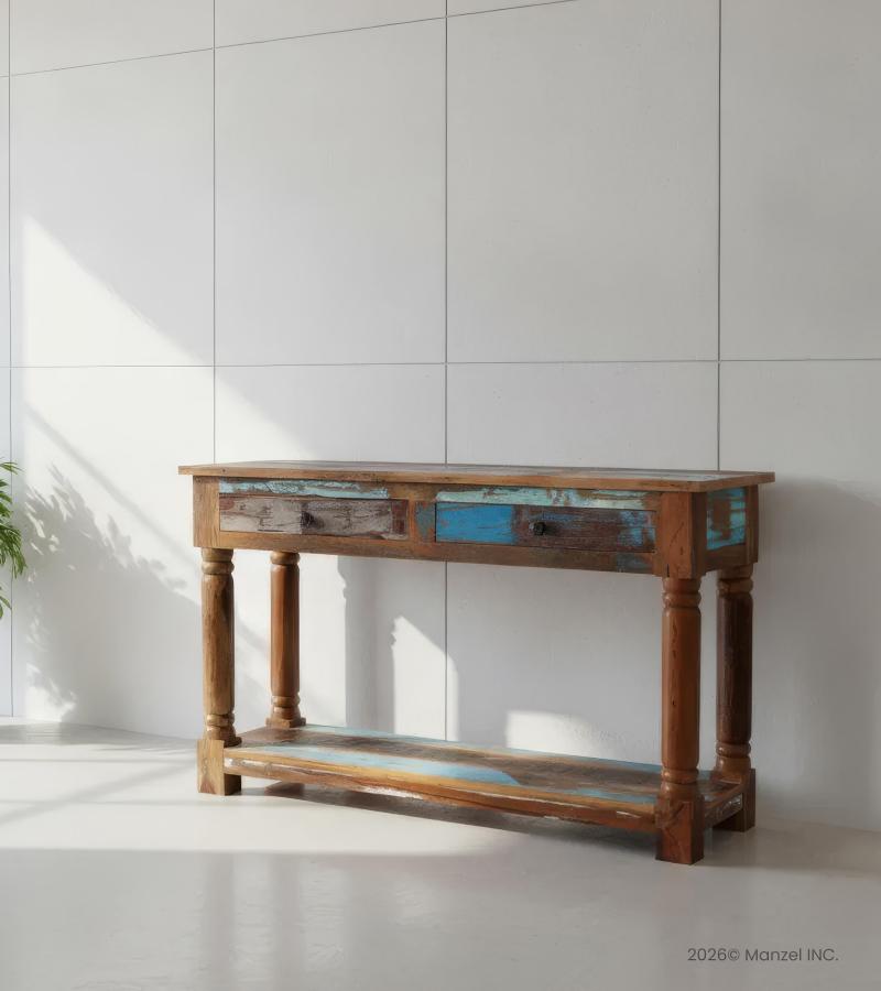 SOLID RECLAIMED TEAK WOOD CONSOLE 