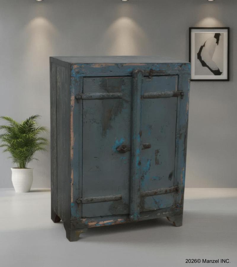 SOLID RECLAIMED WOOD CABINET SIDE TABLE