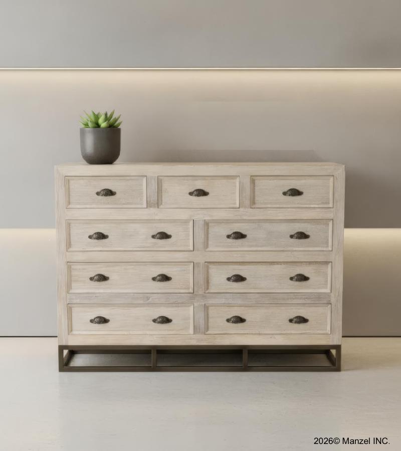 SOLID RECLAIMED TEAK WOOD 9 DRAWER DRESSER CHEST BUREAU SIDEBOARD
