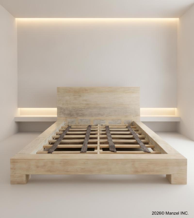 QUEEN SOLID RECLAIMED TEAK WOOD BED