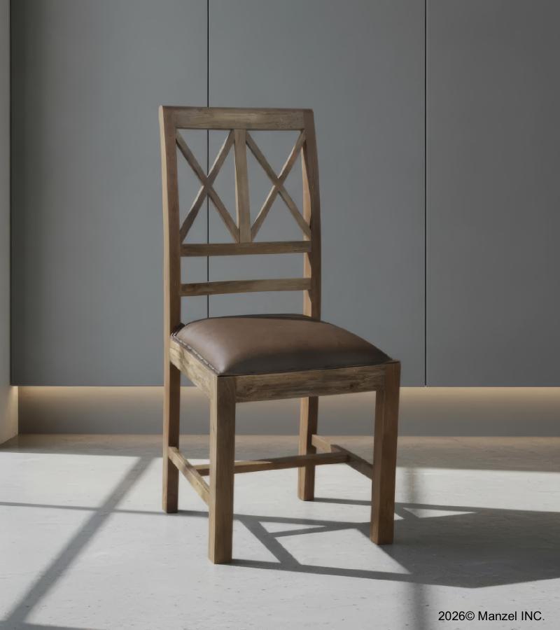 Wood  Leather Chair