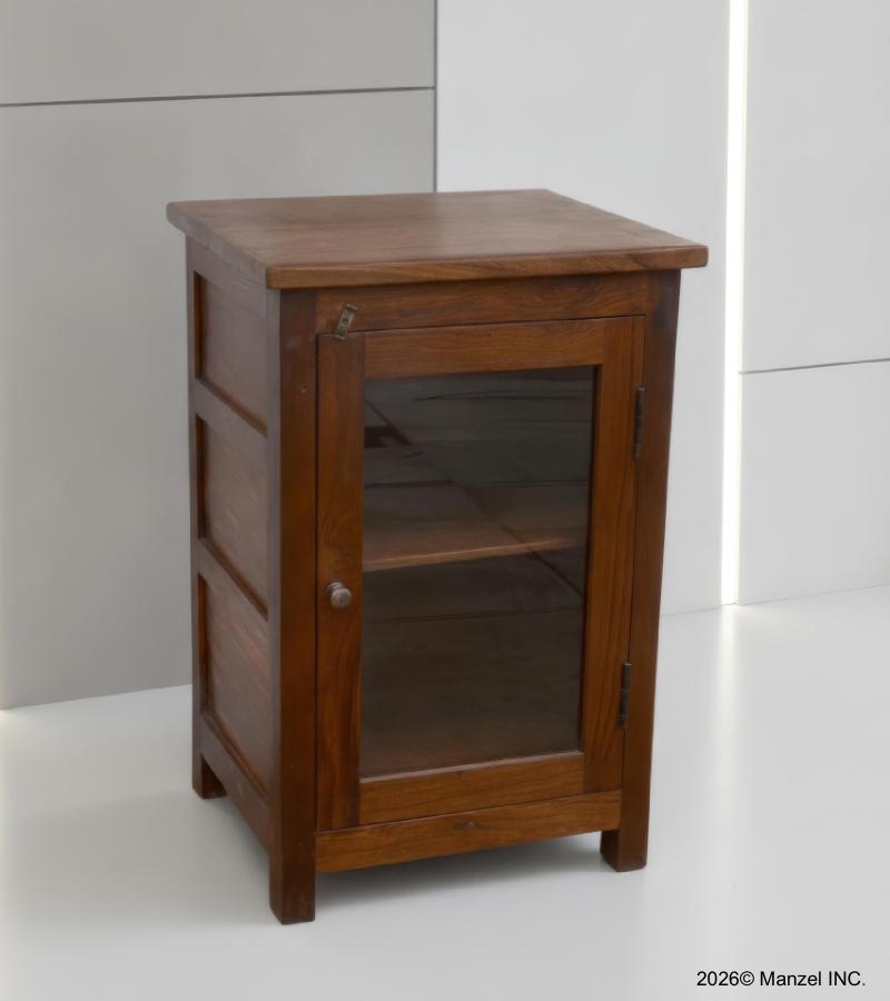 SOLID RECLAIMED TEAK SIDE TABLE CABINET