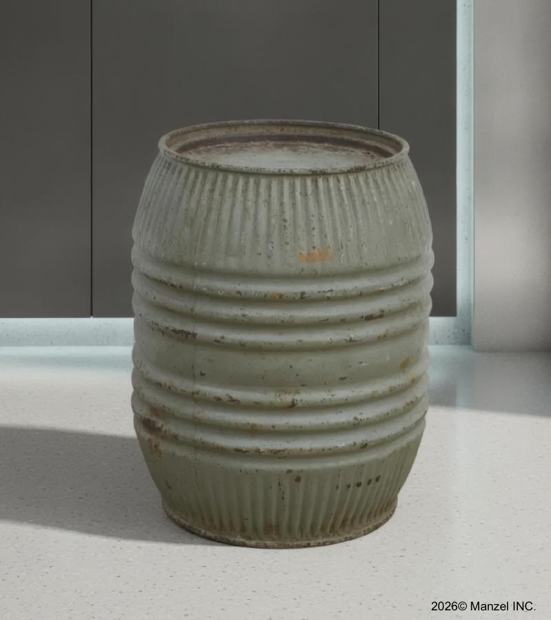 IRON CYLINDER WITH REMOVEABLE LID