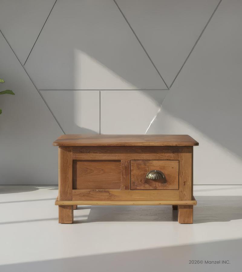 SOLID RECLAIMED WOOD TRUNK BOX W/ DRAWER