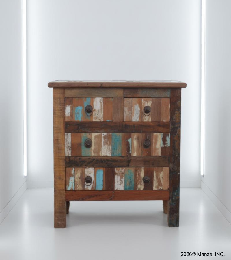 RECLAIMED TEAK SIDE TABLE NIGHTSTAND