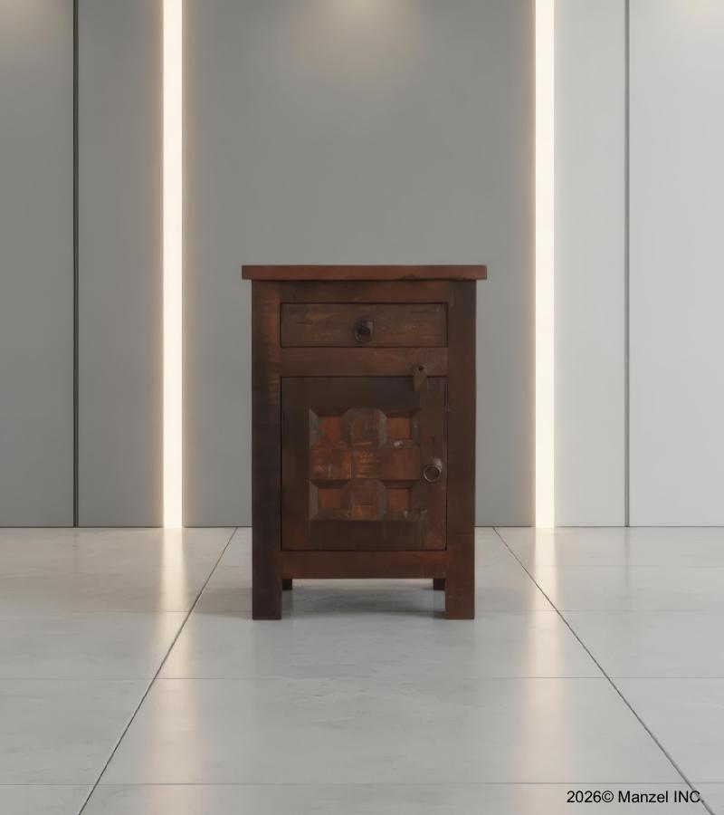 SOLID RECLAIMED WOOD SIDE TABLE NIGHTSTAND