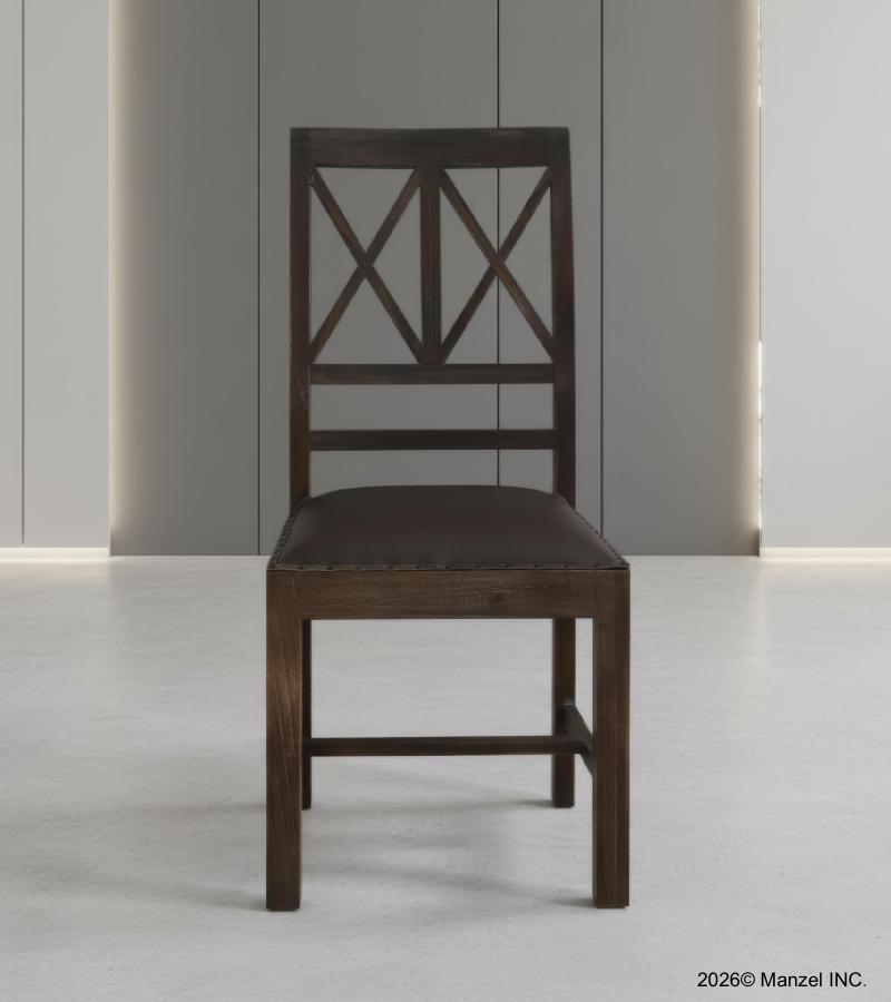 Wood  Leather Chair