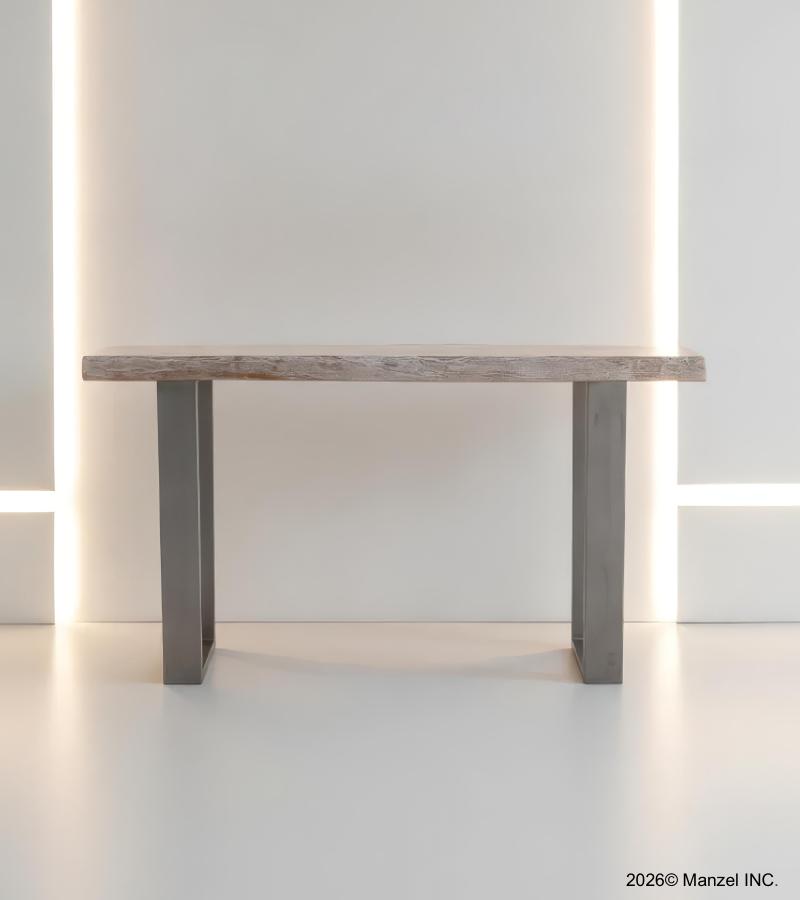 SOLID LIVE EDGE WOOD & IRON CONSOLE TABLE