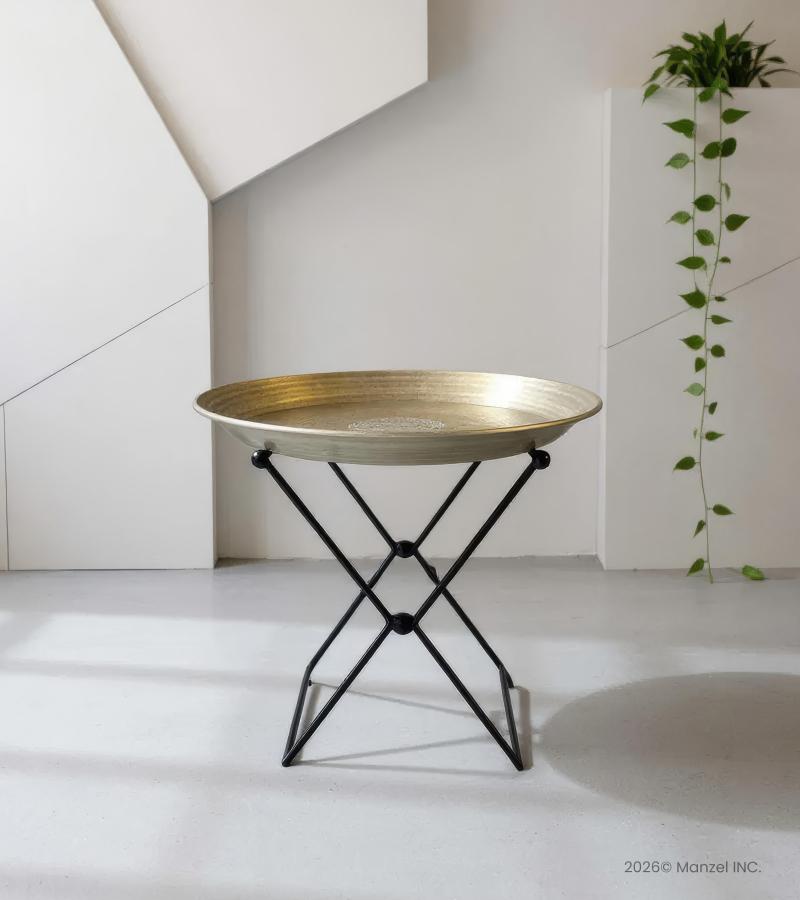 Brass end table