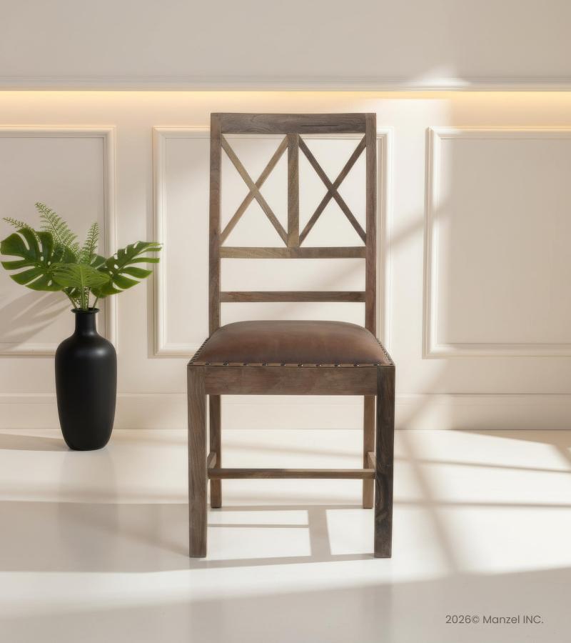 Wood And Leather Chair