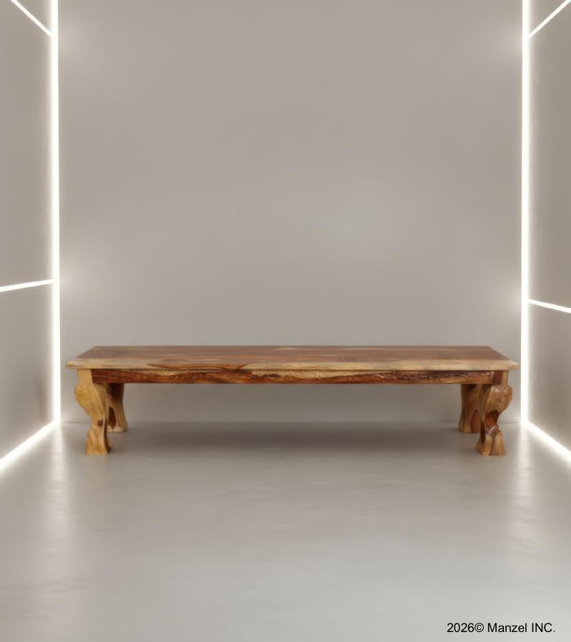 CARVED ROSEWOOD BENCH