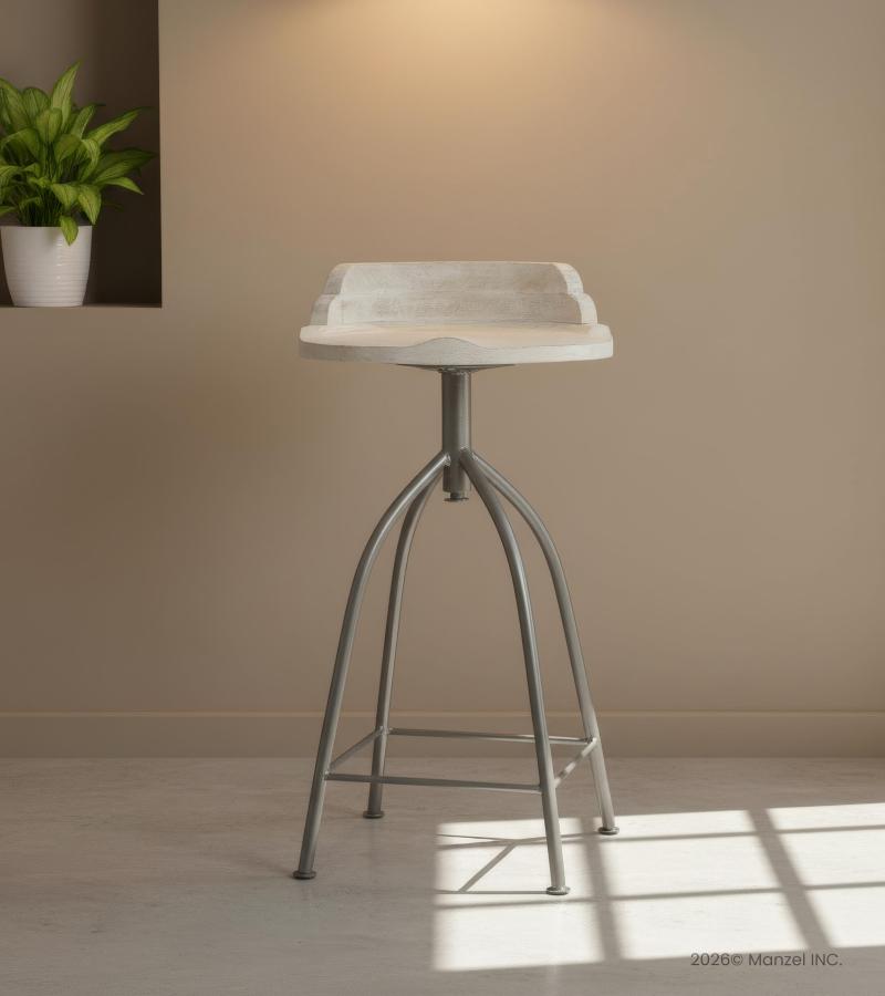 WOODEN IRON STOOL