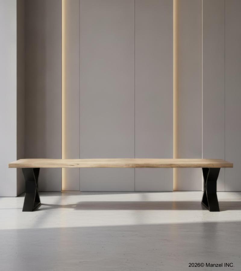 LIVE EDGE SOLID ACACIA WOOD BENCH