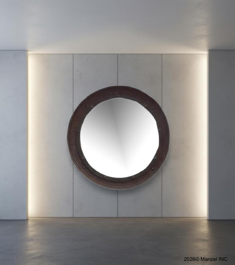 ROUND IRON MIRROR & FRAME