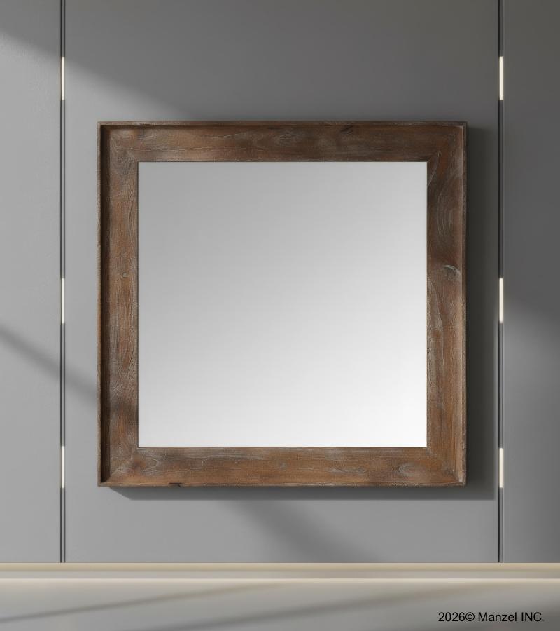 SOLID WOOD SQUARE MIRROR & FRAME