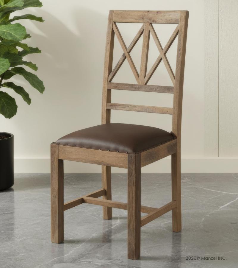 Wood And Leather Chair