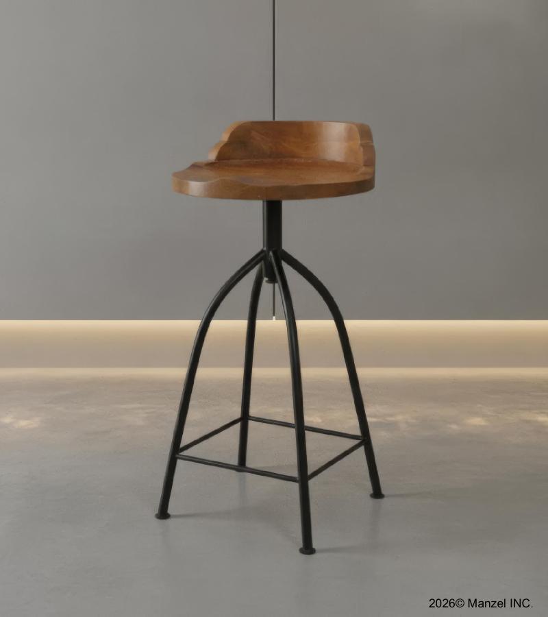 WOODEN IRON STOOL