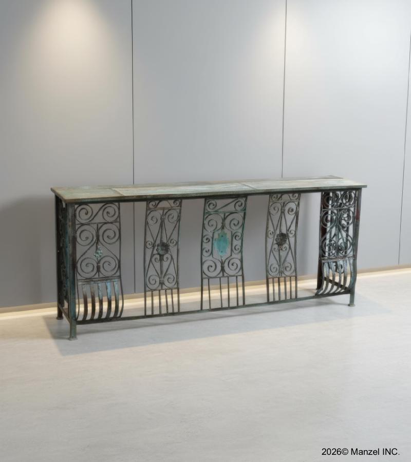 WDN+IRON CONSOLE TABLE