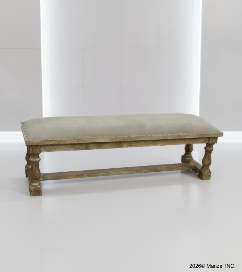 UPHOLSTERED WOOD BENCH