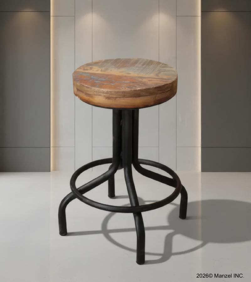 IRON WOODEN STOOL