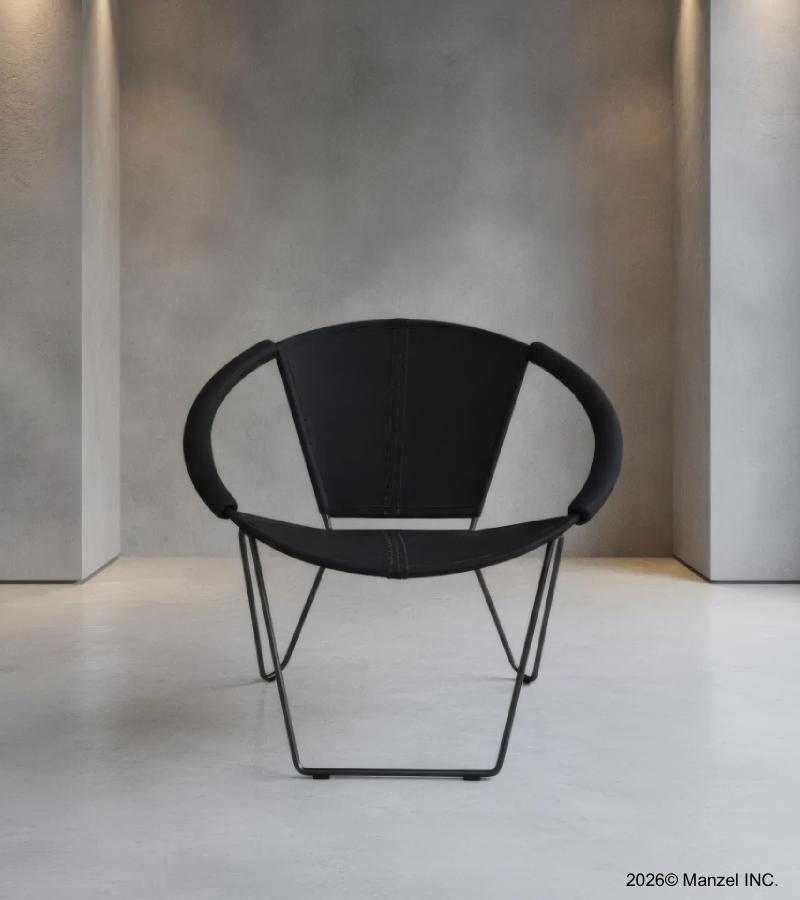 FULL HIDE LEATHER & IRON CHAIR