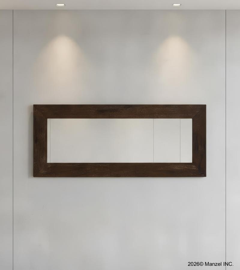 SOLID WOOD RECTANGULAR MIRROR & FRAME