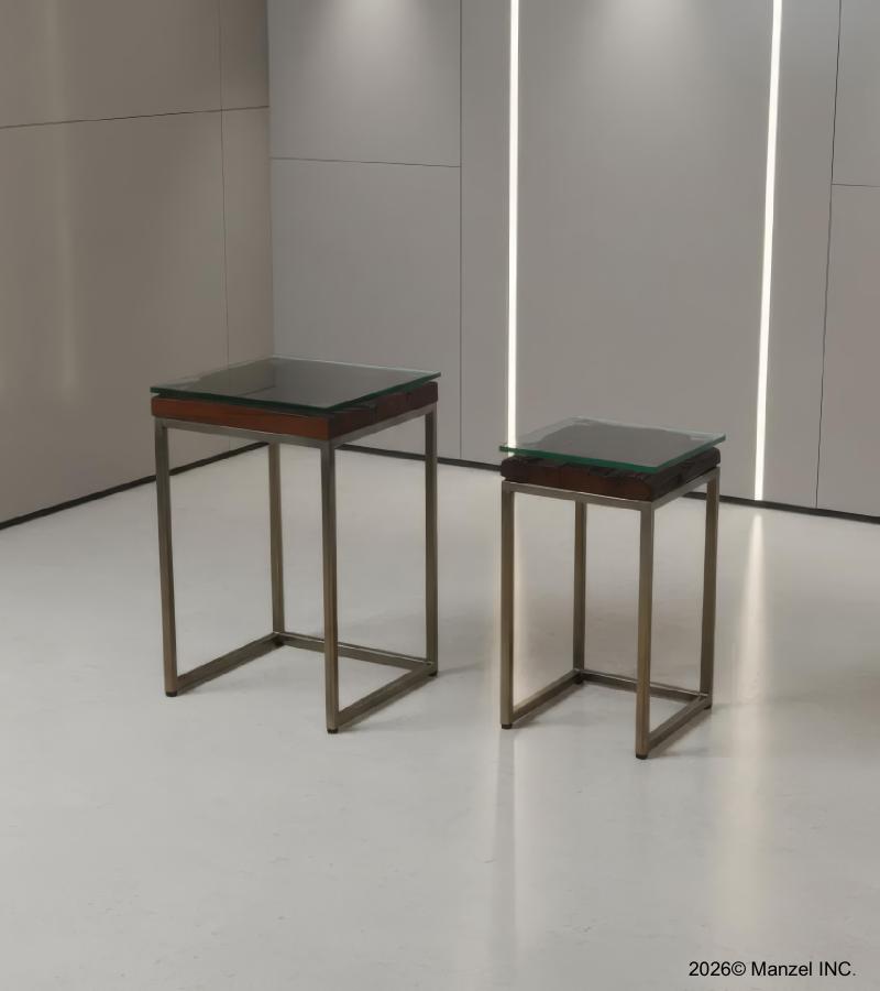 WDN+IRON COFFEE TABLE SET OF 2