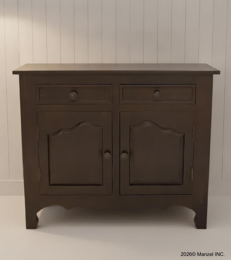 Classic 2-Drawer 2-Door Solid Wood Cabinet 