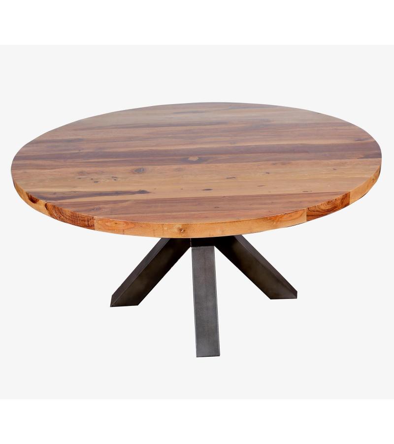 ROUND SOLID RECLAIMED TEAK WOOD DINING TABLE
