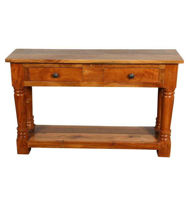 SOLID RECLAIMED TEAK WOOD 2 DRAWER CONSOLE TABLE