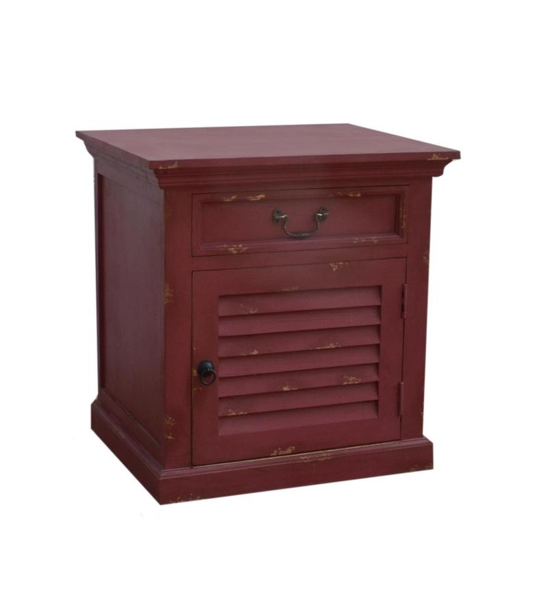SOLID WOOD END TABLE / NIGHTSTAND W/ 1 DRAWER & 1 DOOR