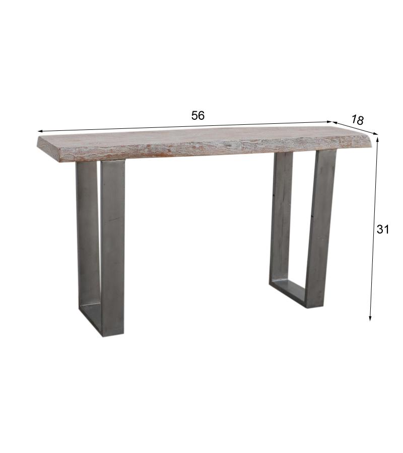 SOLID LIVE EDGE WOOD & IRON CONSOLE TABLE