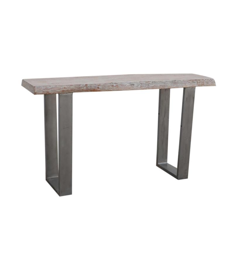 SOLID LIVE EDGE WOOD & IRON CONSOLE TABLE