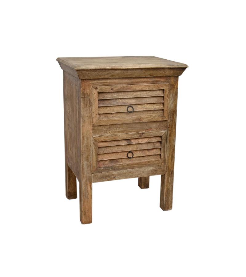 SOLID WOOD 2 DRAWER END TABLE / NIGHTSTAND