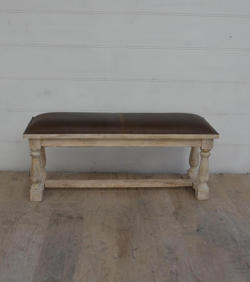UPHOLSTERED SOLID WOOD BENCH