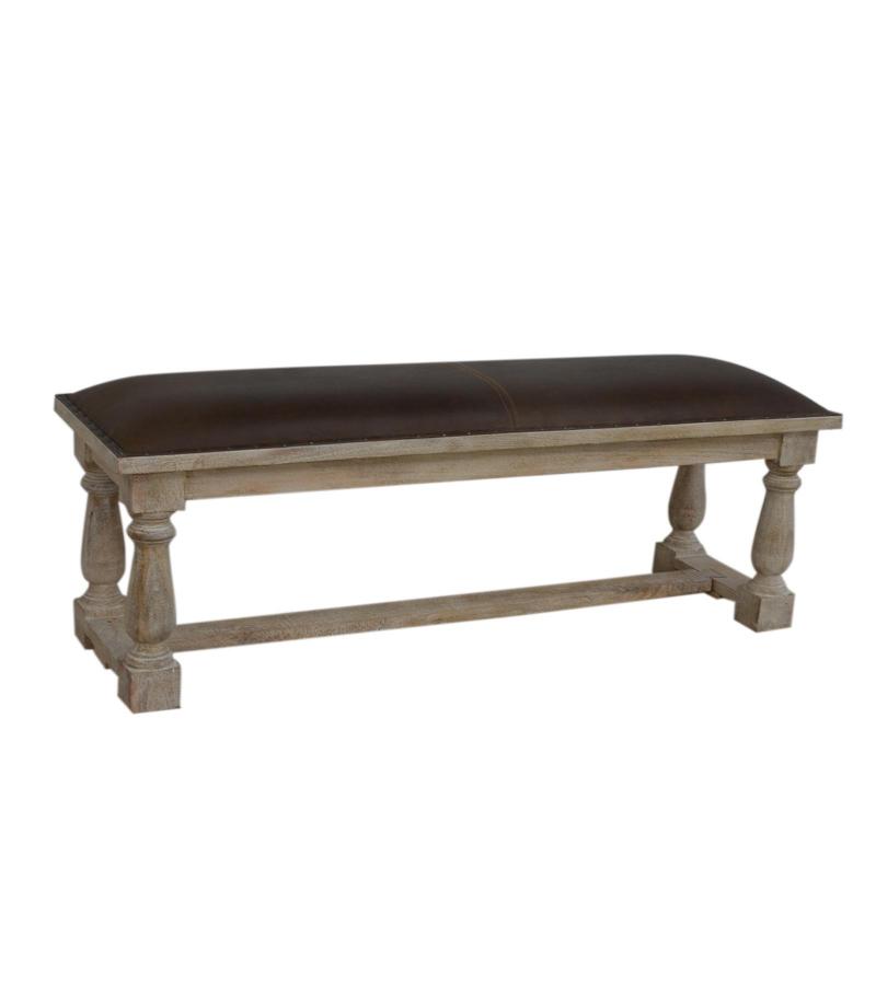 UPHOLSTERED SOLID WOOD BENCH