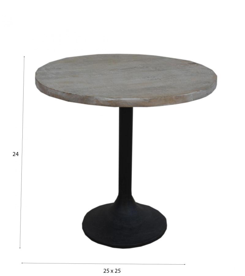 SOLID WOOD & IRON SIDE TABLE