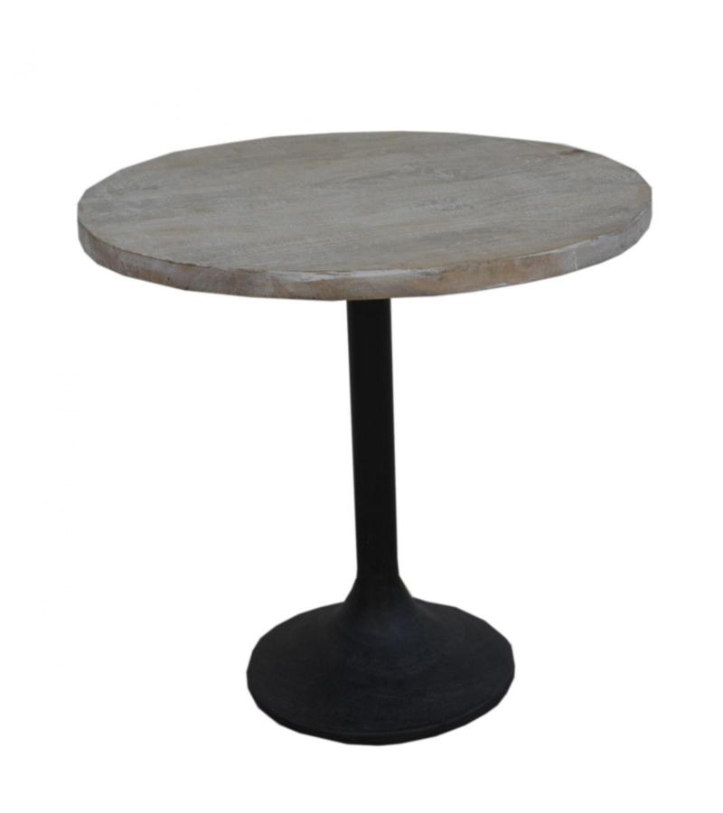 SOLID WOOD & IRON SIDE TABLE