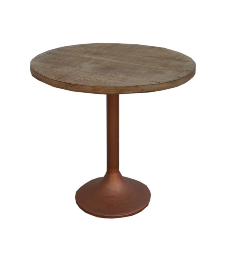 WOOD + IRON END TABLE
