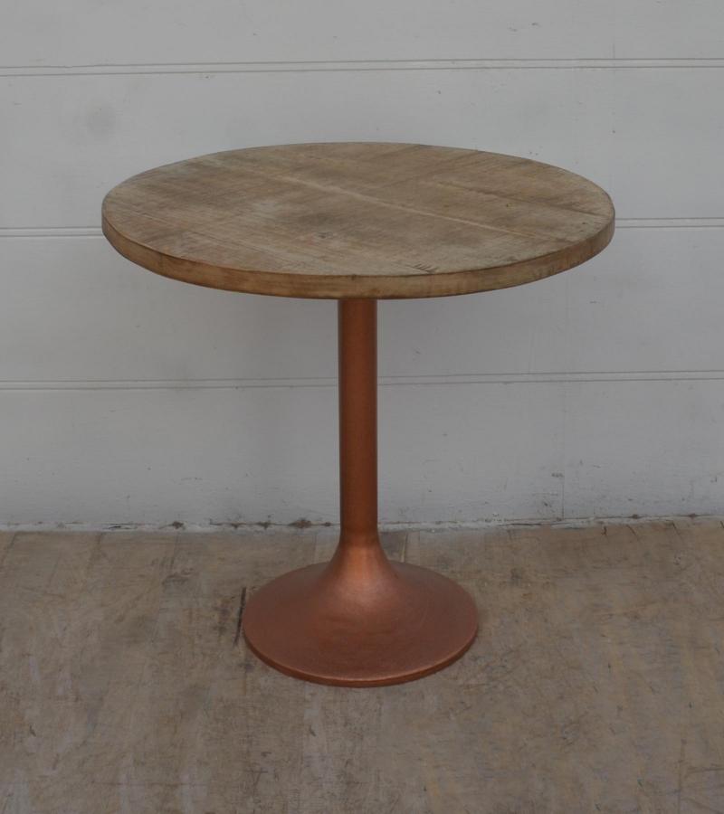 WOOD + IRON END TABLE