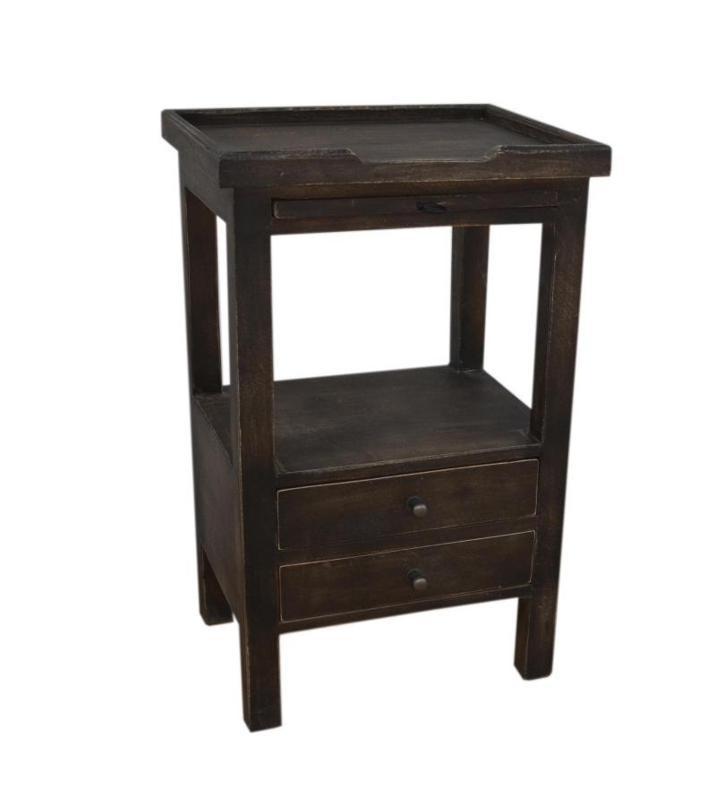 SOLID WOOD 2 DRAWER NIGHTSTAND END TABLE