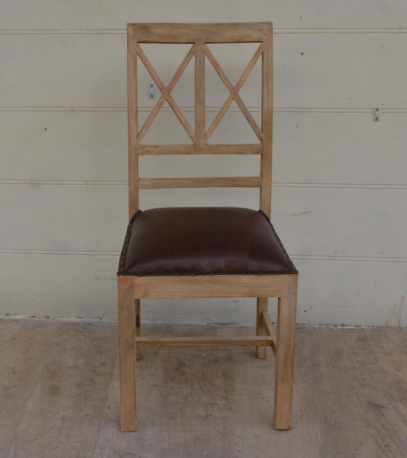 Wood  Leather Chair