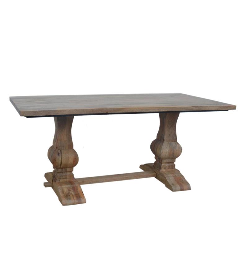 SOLID WOOD DINING TABLE W/ PEDESTAL BASE