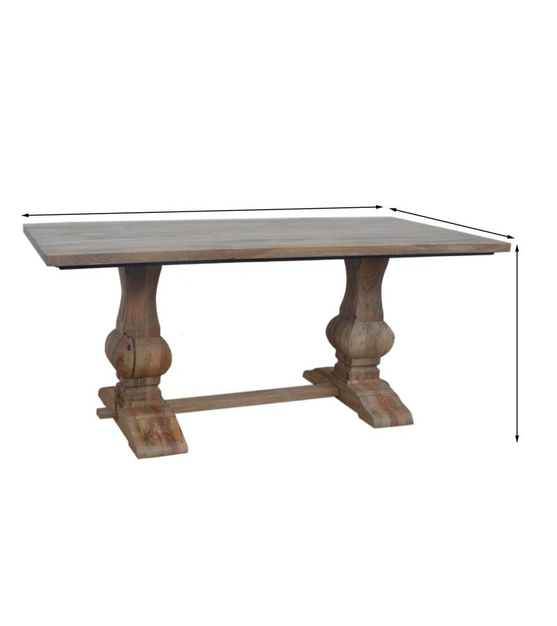 SOLID WOOD DINING TABLE W/ PEDESTAL BASE