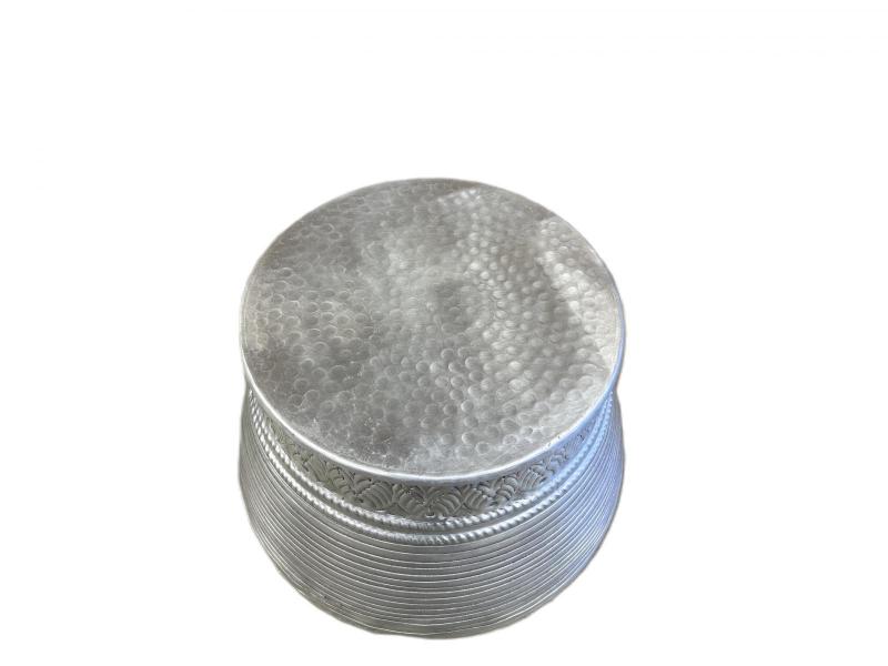 Nickel Barrel End Table