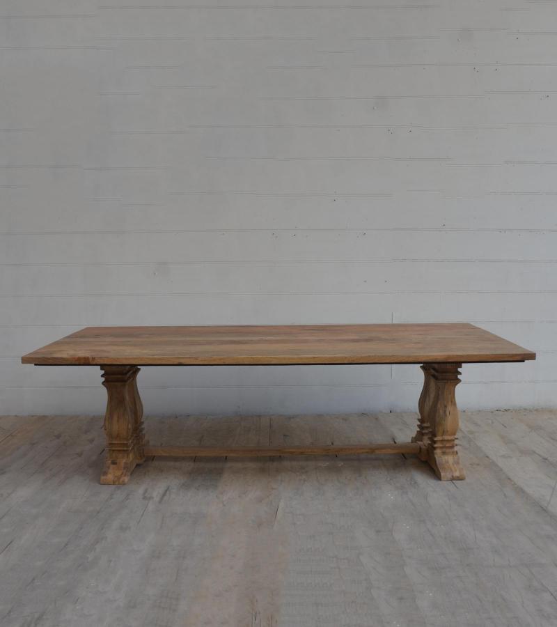 9' SOLID WOOD PEDESTAL DINING TABLE