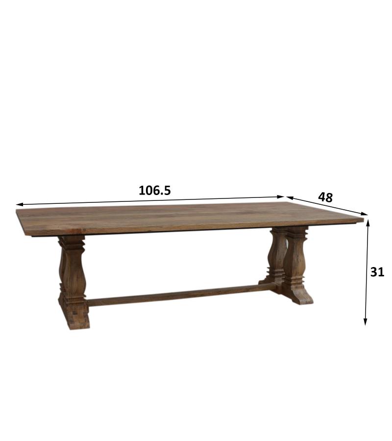 9' SOLID WOOD PEDESTAL DINING TABLE