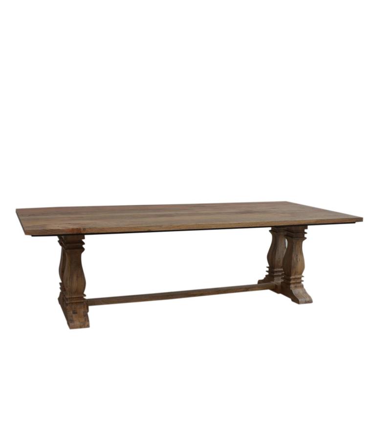 9' SOLID WOOD PEDESTAL DINING TABLE