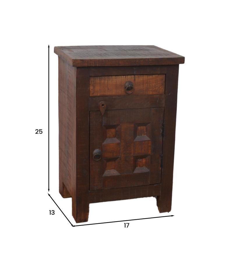RECLAIMED TEAK SIDE TABLE NIGHTSTAND