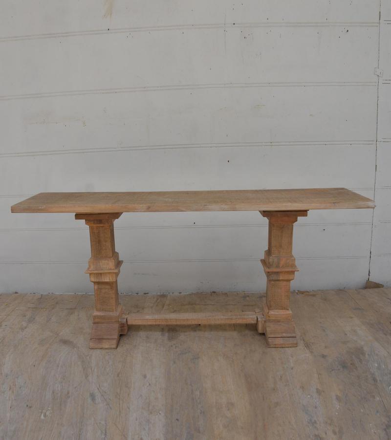 SOLID WOOD PEDESTAL CONSOLE / SOFA TABLE